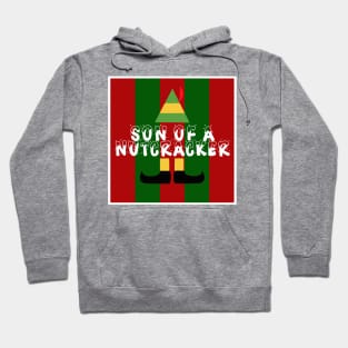 Son Of A Nutcracker Elf Quote Christmas Knit Hoodie